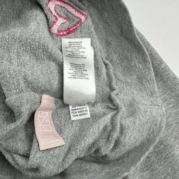 BedHead Pajamas Women's Gray Mon Amour Embroidered‎ Hearts Sweatshirt M/C43 - Picture 10 of 14